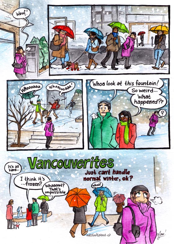 It rarely gets below freezing in Vancouver proper